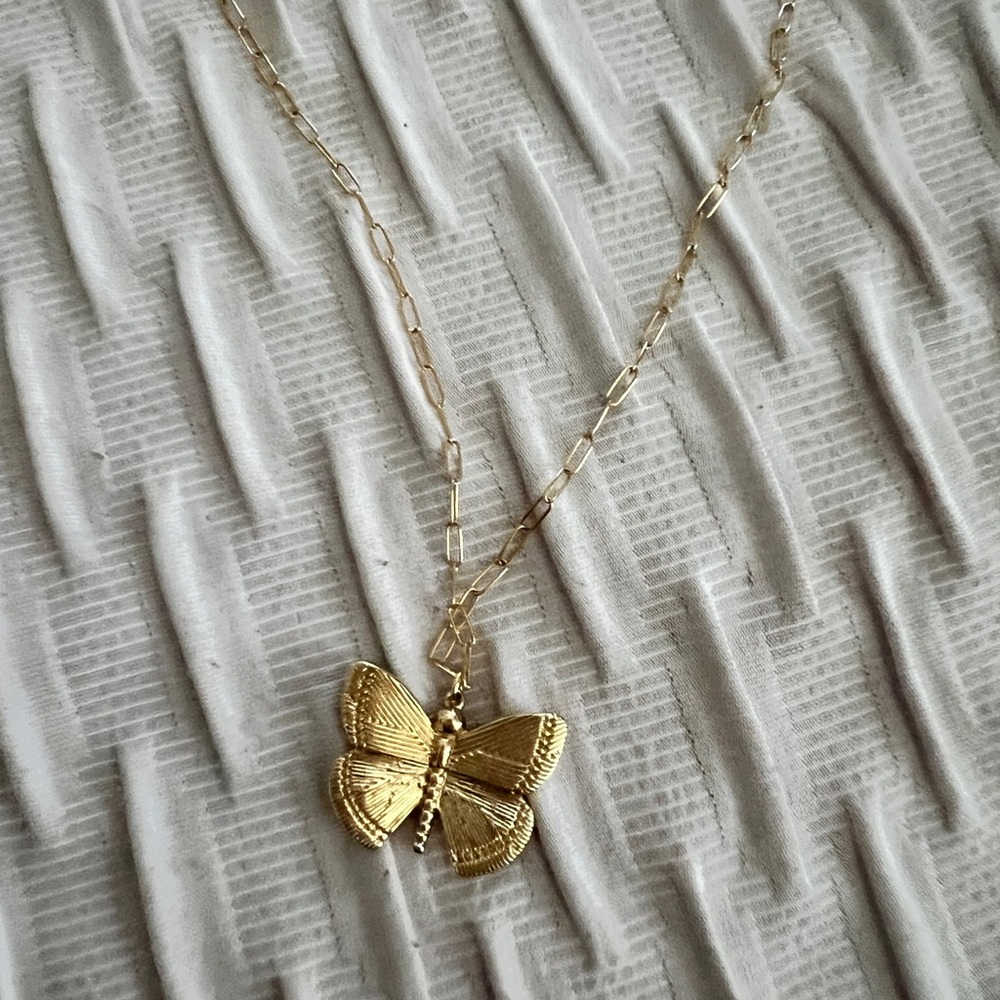 Electric Picks Monarch Gold Butterfly Pendant Necklace